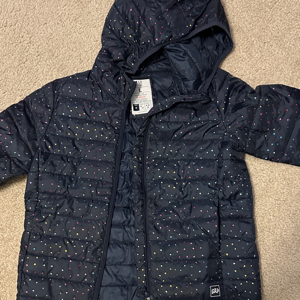 GAP Kids Dark Blue Puffer with Multicolor Dots